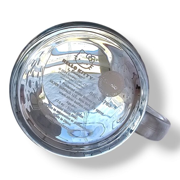 Hello Kitty Glass Mug, Sanrio, Gift for Her, Cute Bow Design, Tea, Coffee - Picture 4 of 5